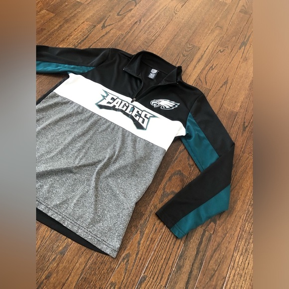Philadelphia Eagles NFL Team Apparel Boys 18-20 Active 1/4 Zip Pullover - EUC! - Picture 5 of 10